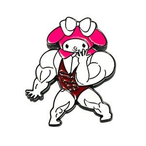 Hello Kitty Fan Made Buff My Melody Sanrio Funny Enamel Pin Lapel Pin